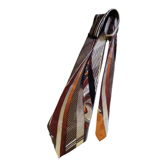 Vintage Henri Christian Designer Silk Abstract Tie / NWT Deadstock Vintage - Picture 5 of 7